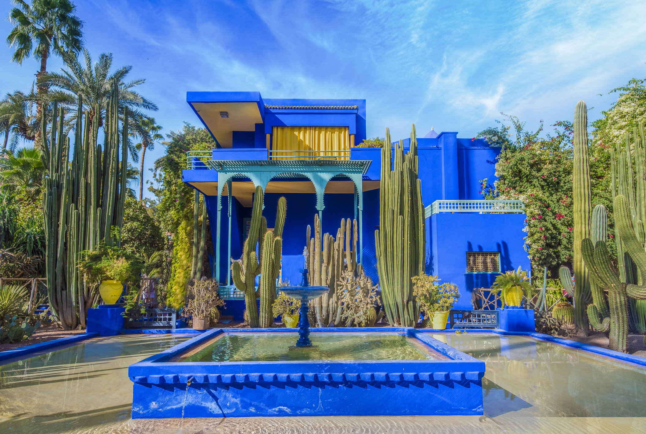The Majorelle Garden, Marrakech Le Jardin Majorelle, Marrakech, Morocco - November 12, 2017: Le Jardin Majorelle, amazing tropical garden in Marrakech, Morocco.